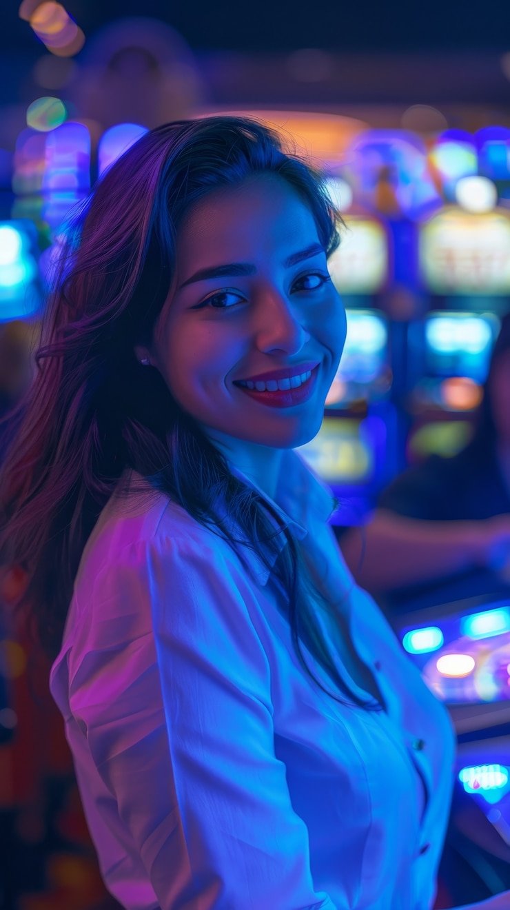 Pengguna mengakses Live Casino woles189 melalui smartphone dengan antarmuka mobile yang responsif